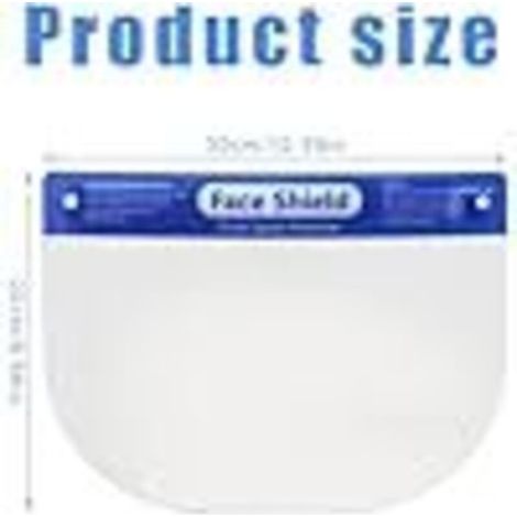 Lot de 10 visières de protection pour le visage, visière résistante, large, ajustable, transparente, anti-buée et anti-éclaboussures