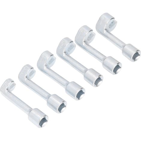 Jeu de 6 clés à douille en L pour conduites d'injecteurs, outil de démontage et d'extraction de conduites de carburant, entraînement 1/2 pouce, 12, 14, 16, 17, 18 et 19 mm (1/5)