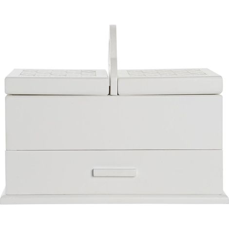 Schmuckkästchen dkd home decor glass white ivory wood mdf 30 x 17 x 24 cm (1/5)
