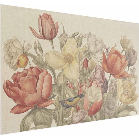 Poster – Blumenstrauß auf cremefarbenem Hintergrund (1/4)