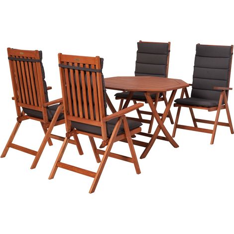 Vitoria Set 9tlg Eucalyptus Tisch, achteckig Ø 110 cm