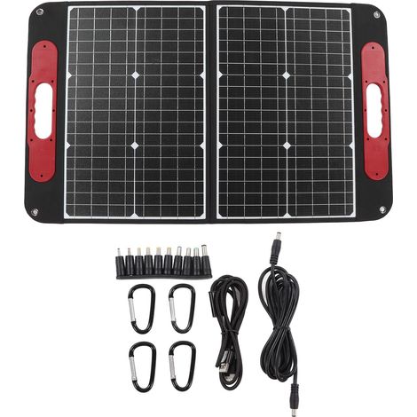 60W 18V Kit Panneau Solaire Haute Efficacité Semi-Flexible Portable Pliant pour Camping Voyage Extérieur (1/5)
