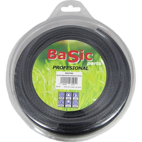 HILO NYLON PARA DESBROZADORA 43 Metros 3,3 mm CUADRADO  225251