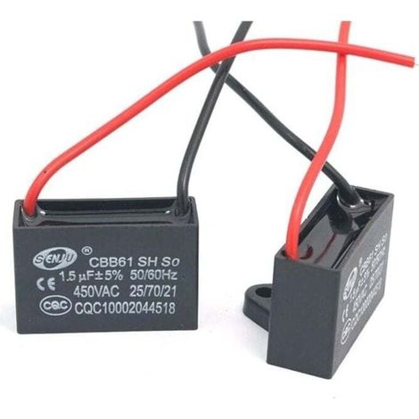 Condensateurs,Réduction, 8Pcs CBB61 450V AC 50 / 60Hz Ventilateur Moteur en Courant Condensateur1.5 uF (1/3)