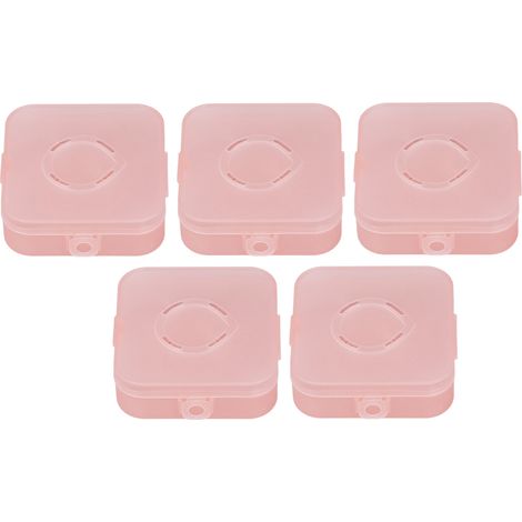 5 pièces étui de rangement transparent rose pour poudre, boîtier anti-poussière portable et aéré pour houppettes (1/5)