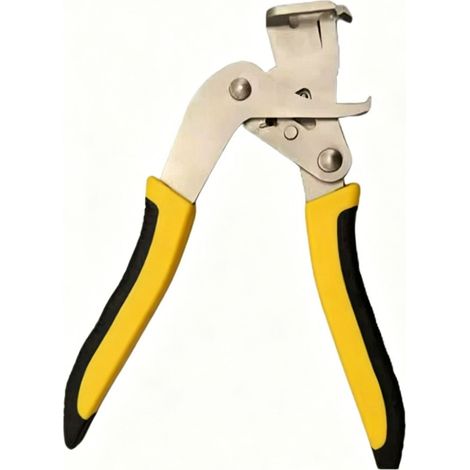 Pince à clips jaune et noire pour portières de voiture, compacte, portable, à dégagement rapide et à mâchoires épaisses.