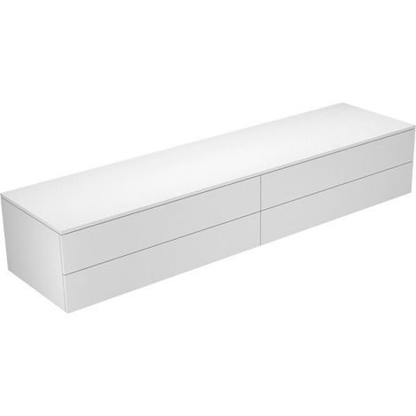 Buffet EDITION 400 4 façades coulissantes 2100 x 382 x 535 mm blanc, verre titane transparent KEUCO