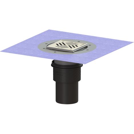 Siphon de sol/plafond Ecoguss DN 100, vertical, Variofix, grille à fentes