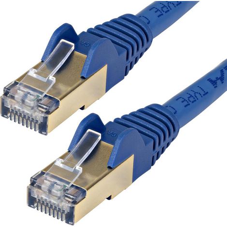StarTech.com Cable 5m Ethernet CAT6a - Cable de Red de 10 Gigabits Blindado Snagless RJ45 PoE de 100W - Latiguillo STP de 10GbE con Alivio de Tensión - Fluke - UL - TIA - Azul (1/3)
