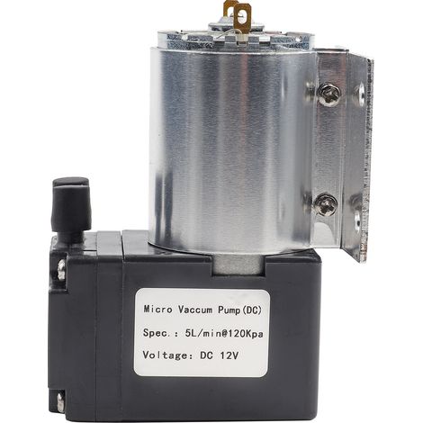 Mini pompe à vide 12 V CC, 5 L/min, 120 kPa, avec support.