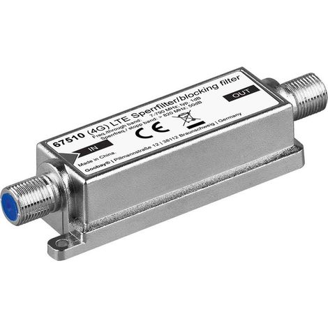 Goobay 67510 Filtro di Bloccaggio LTE/4G, Presa F - Presa F, Argento (1/3)