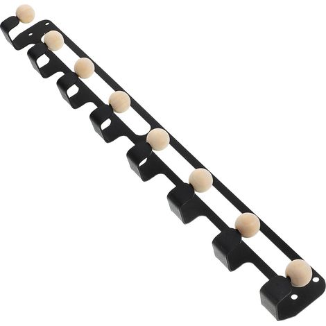 Crochet Mural Noir en Fer avec 8 Crochets Compact pour Porte-clés et Porte-manteaux, Design Élégant et Moderne, pour Organiser et Économiser de L'espace (1/5)