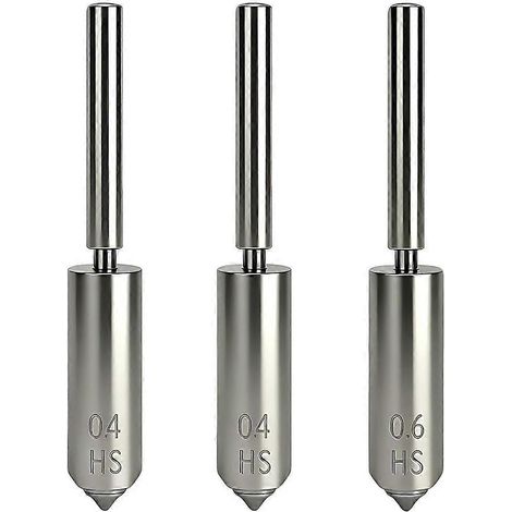3 boquillas de acero endurecido de 0,4 mm, 0,4 mm y 0,6 mm para Anycubic Kobra S1 Max, boquillas de tubo de garganta integradas totalmente metálicas. (1/5)