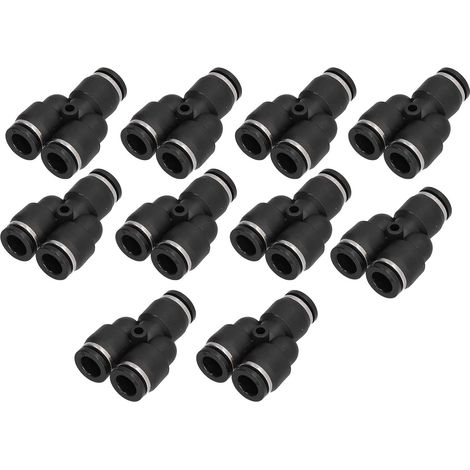 Raccords Pneumatiques Y - 10 Pièces - PVC Robuste - Connexion Rapide 3 Voies - Automatisation Industrielle - Diamètre 8mm (1/5)