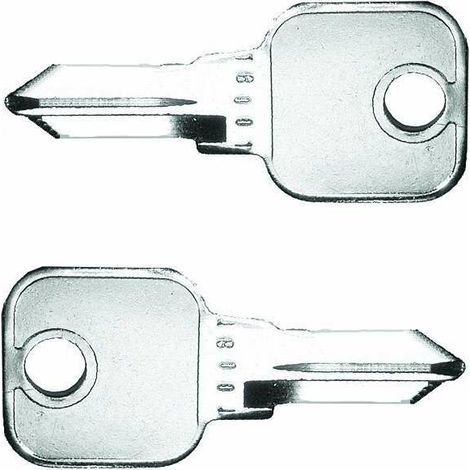 2x Clé plate en acier brut semi-finie LEHMANN pour série 18501 - 19000 profil B Ebauche Serrure Verrou Reproduction Porte Portail Boîte aux lettres Meuble Cylindre Noyau Fraisage