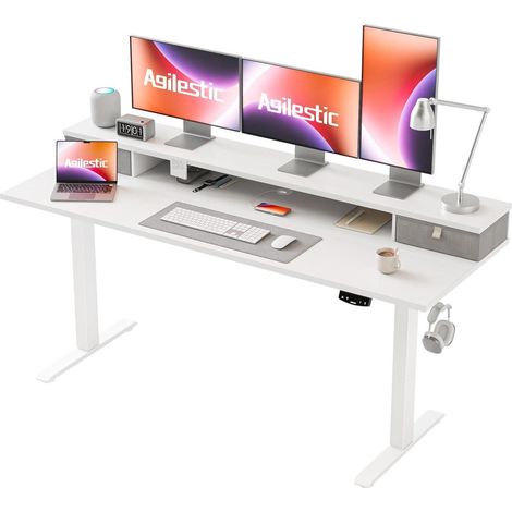 Höhenverstellbarer Schreibtisch mit 2 Schubladen, Elektrisch, 160 x 60 (1/5)