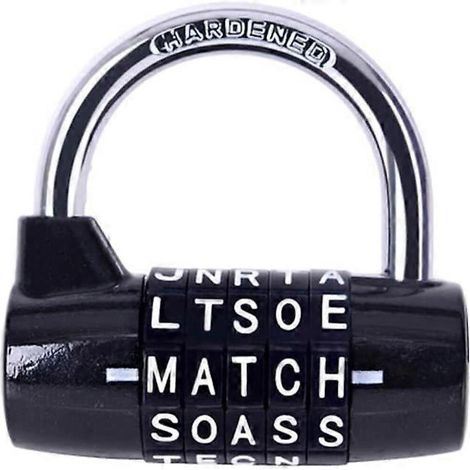 Cadenas de sécurité pour casier de gym, casier de sport, clôture, sac, moraillon (noir)