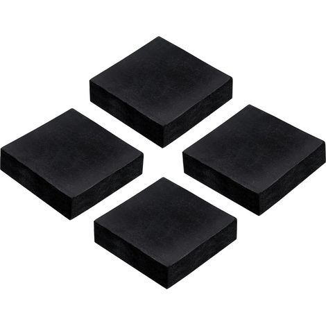 Lot de 4 Tampons Antivibration Caoutchouc 50mm Carrés, 15mm Épais, Support Lave-Linge Compresseur CVC (1/5)