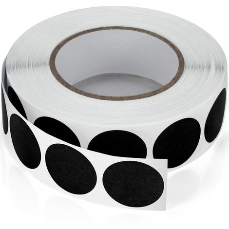 Mini etichette rotonde da 19 mm, nere, autoadesive, in rotolo, piccole etichette a pois autoadesive, cerchi con codifica a colori, adesivi autoadesivi resistenti alle intemperie, confezione da 1000 pe