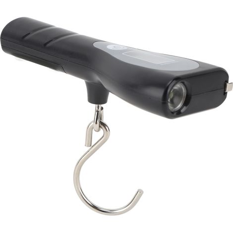 Balance à bagages numérique portable avec hameçon et lampe torche, ruban de 1 m, idéale pour la maison, les voyages et la pêche. (1/5)
