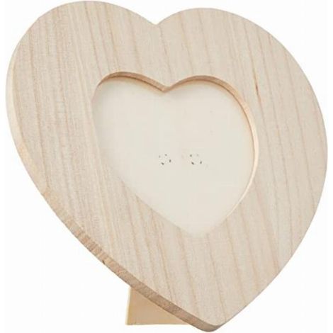 Artemio - Cornice in Legno a Forma di Cuore, 17,5 x 17,5 cm, Colore: Beige (1/5)