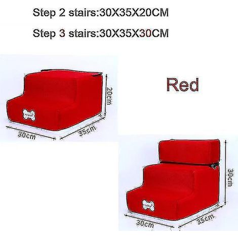 Escalier pour chien antidérapant et amovible à 3 marches pour petits chiens et chats, idéal pour niche, lit pour chien ou autre animal de compagnie. Accessoires pour animaux - 3 ou 2 marches (30 x 35 (1/5)
