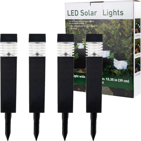TG64670-KPL 4x Solar-Gartenleuchte LED-Lampe für Pfostenmontage Schwarz 39cm (1/5)