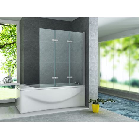 Aloni Badewannenaufsatz für Badewanne Glasabtrennung Trennwand 6 mm 1300x1400 mm Aloni Badewannenaufsatz mit Seitenwand Duschabtrennung Badewanne Duschwand Ohne Bohren Glaswand Faltbar 130 x 140 cm 6 (1/4)
