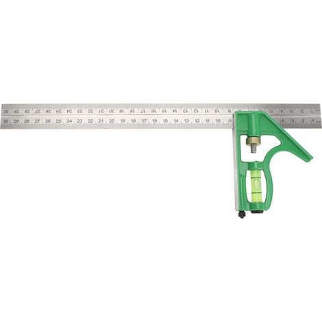Righello squadra combinato multifunzionale da 300 mm, righello angolare da 45/90 gradi, strumenti di misurazione con livella a bolla (1/5)