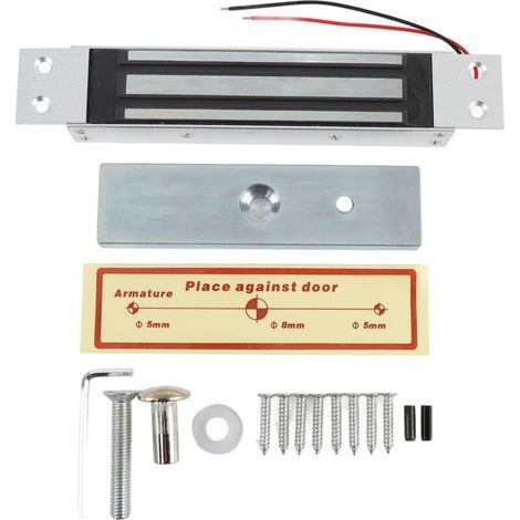 Serrure magnétique électrique à porte unique, Force de maintien de 180KG, Mode DC12V NC, alliage d'aluminium électromagnétique pour le verre, le bois et le métal (1/5)