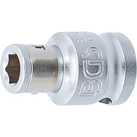 Bussola porta inserti con sfera di tenuta quadro interno 10 mm (3/8") esagono interno 6,3 mm (1/4")