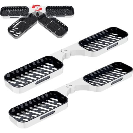 Chariot De Douche Sans Perçage Organisateur Rotatif Grande Capacité Étagère Flottante Murale Accessoires Salle Bain 2 Gris (1/5)