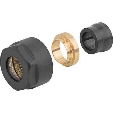 Raccords à compression noir Ø15mm x DN20(3/4") Eurocône, Cond 2pièces