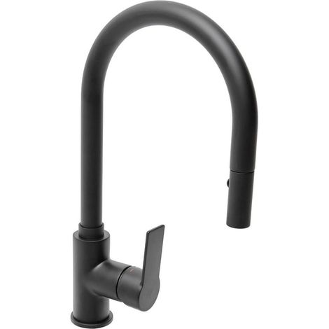 Mélangeur évier Swiss Aqua Technologies B-Way avec bras pivotant, 2 jets noir mat SATBSBW183 (1/5)