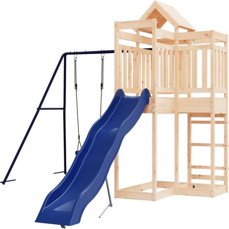 Altalene per parco giochi all'aperto scivolo altalene robuste giochi da giardino 291 x 373 x 238 cm legno di pino massiccio