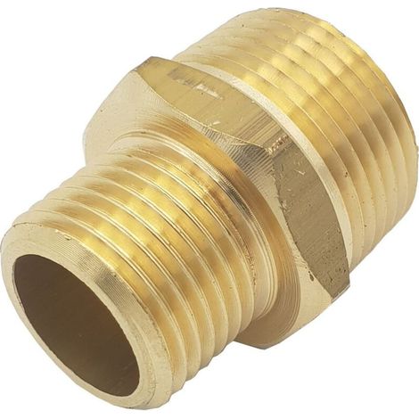 1/2" x 3/4" Außengewindeadapter, Reduzierverschraubung NPT-Außengewinde auf amerikanisch (1/2)