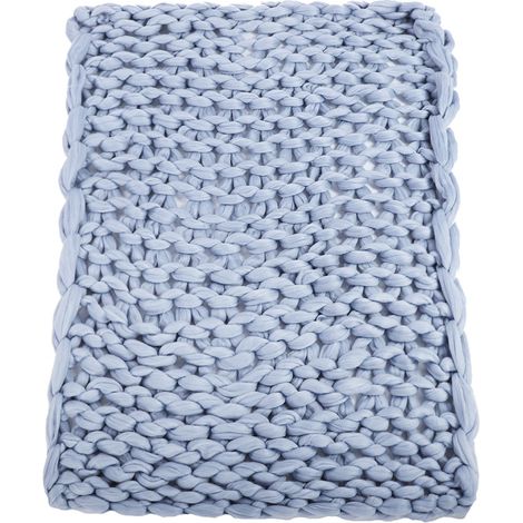 Couverture moelleuse en tricot épais pour canapé, gris clair 120x150 cm, super grande et chaude, douce et volumineuse (1/5)