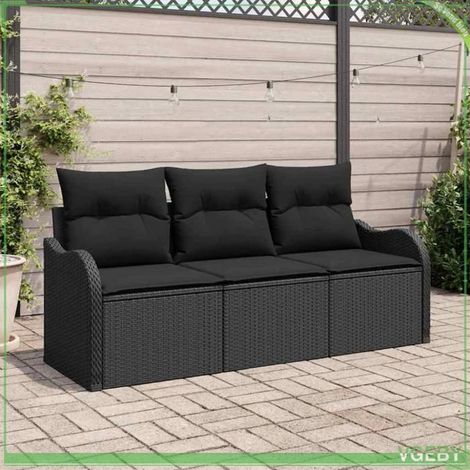 Canapé de jardin - FAFEICY - Modulaire - 3 places - Poly rotin - Pieds réglables (1/5)