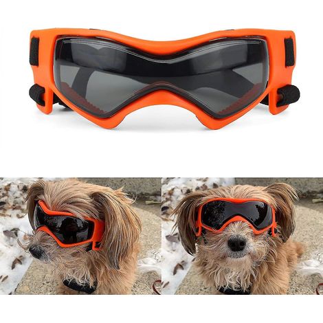 Sonnenschutzbrille für mittelgroße Hunderassen, Sonnenbrille für kleine Hunderassen, UV-Schutz mit verstellbaren Riemen – Orange