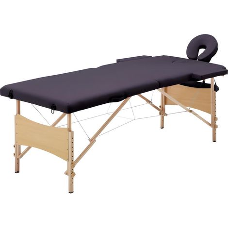 Table de massage pliable 2 zones bois violet (1/5)