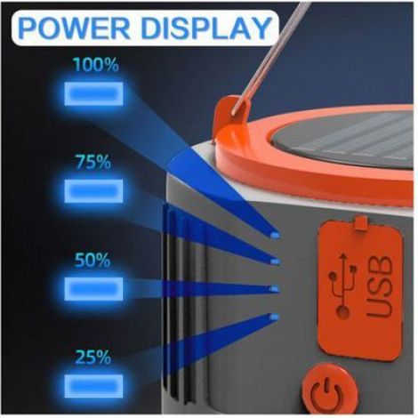 Lampes solaires camping rechargeable, noir, 24 lampes avec batterie externe intégrée (1/5)