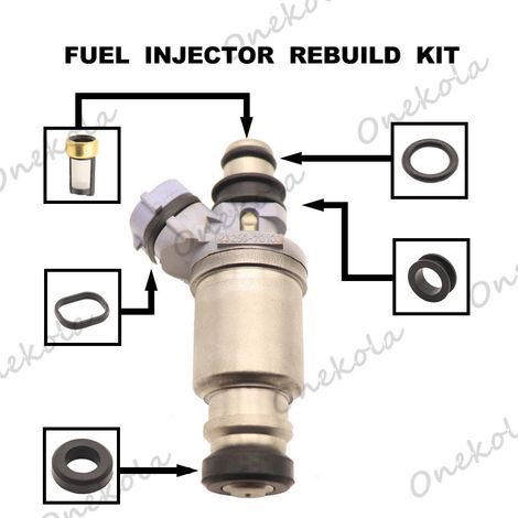Fuel injector repair kit, O-ring and filter compatible with Crown MARK2 CHASER 1GFE 23250-70100 (1/2)
