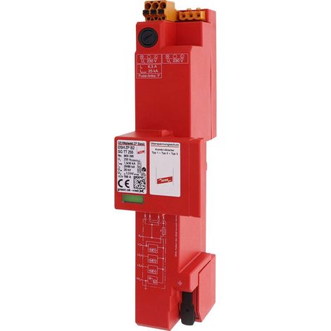 PARAFOUDRE COMBINÉ DEHN DSH ZP B2 SG TT 255 909396 PROTECTION ANTI-SURTENSION POUR: ARMOIRE DE DISTRIBUTION 20 KA 1 PC(S) (1/2)
