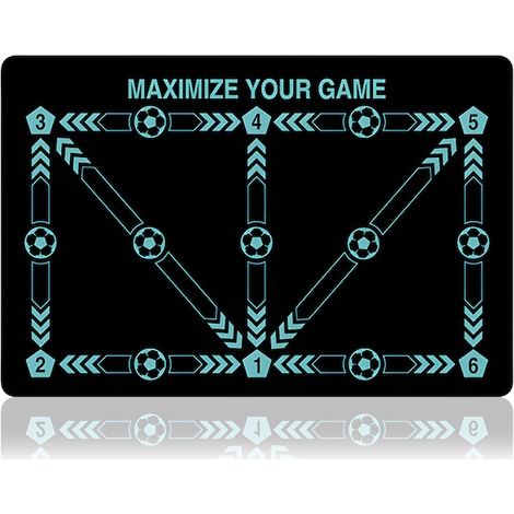 Tapis de football d'entraînement, anti-thérapie, 50 x 80 cm, noir/bleu (1/4)