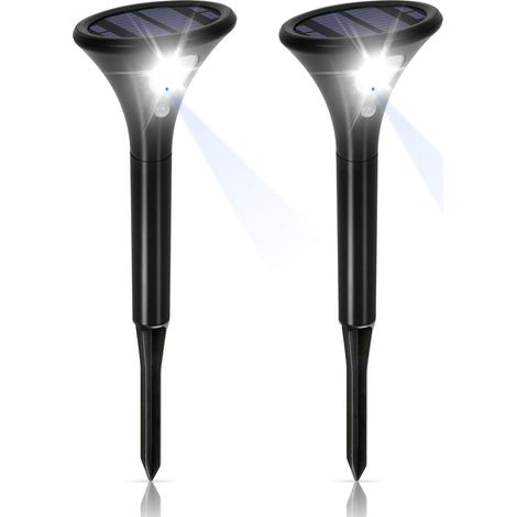 Solaire Induction Lampadaire LED Extérieur Étanche Paysage Jardin Projecteur Jardin Pelouse Lumière Réverbère (2 Pièces) (1/4)