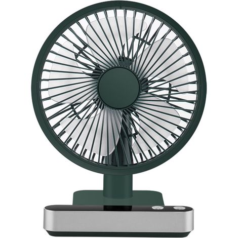 Ventilador de escritorio miniatura ultrasilencioso con pantalla digital y función de vibración del cabezal, con carga USB para mayor comodidad. (1/5)