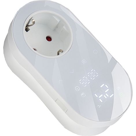 Prise thermostat programmable à affichage numérique LED pour chauffage au sol AC 16 A, blanche (1/5)