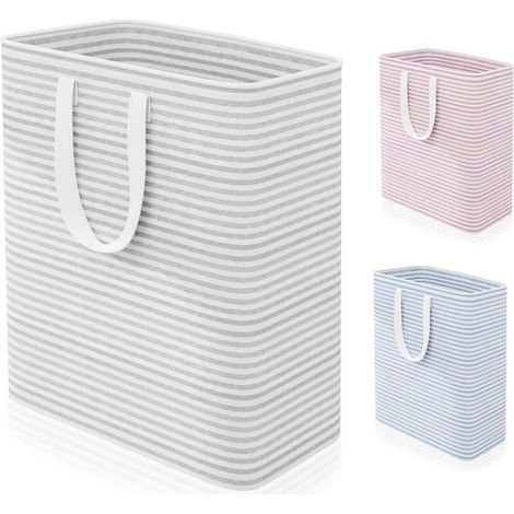 80L Large Collapsible Laundry Hamper, Freestanding Waterproof Laundry Basket, Reinforced Handles, Storage for Clothes, Towels, Toys and Blankets, Grey (1/5)