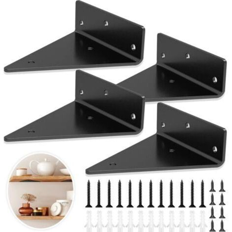 Shelf bracket - wall bracket - steel - industrial shelf bracket - 130x140mm - 4-piece floating shelf bracket - Wall shelf (1/5)