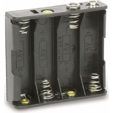 Batteriehalter, 4x Mignon, Clip